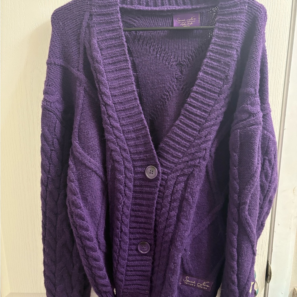 Taylor Swift Purple Cable Knit Cardigan Speak Now